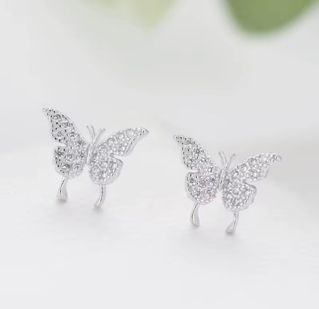 925 Sterling Silver butterfly Earrings