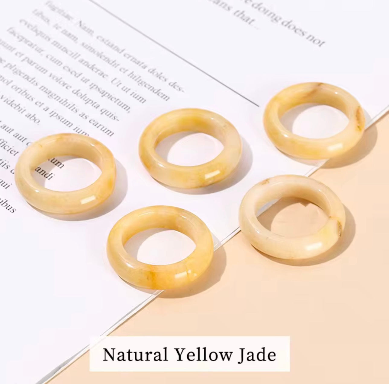 Natural Yellow Jade Ring