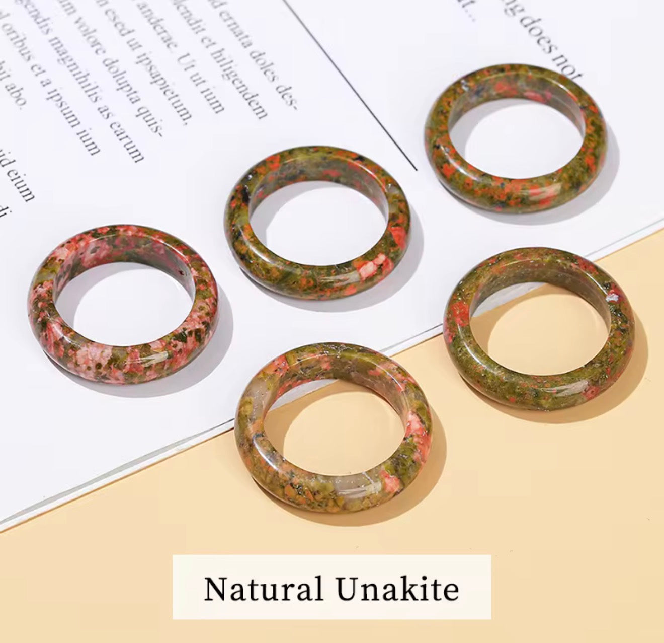 Unakite stone ring